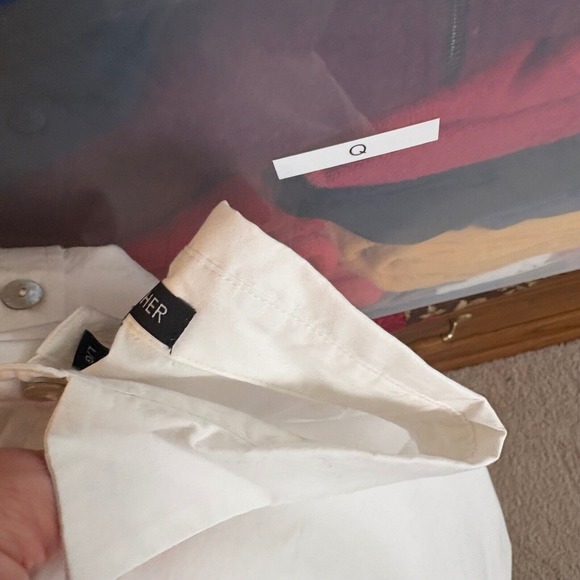 Eileen Fisher Shirt White Button Down Collared Large Capsule Classic Minimal - Picture 15 of 15